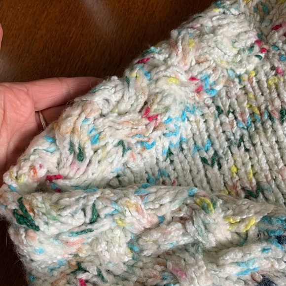 Anthropologie white sweater with colour flecks sz M - Picture 3 of 6